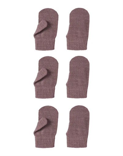 Name It - NMFMagic Knit Glitter Mittens 3P - Wistful Mauve